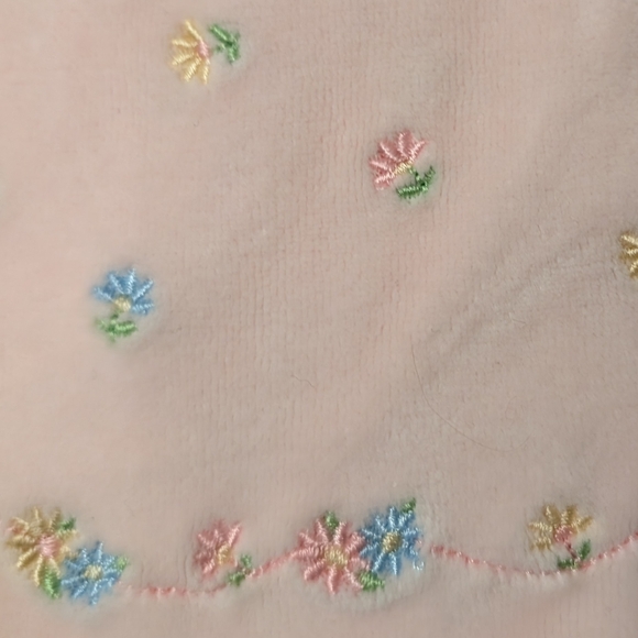 Vintage Carter's Sweet Daisy Collection 3m 2 piece Pink Velour set - Picture 9 of 9